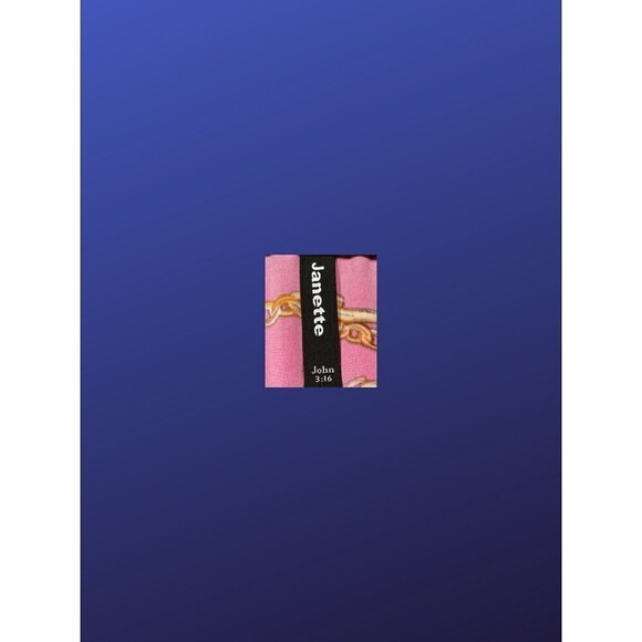 Janette FASHIONS Surplice Wrap MAXI Dress, PINK/GOLD CHAIN Print, Size S, EUC - Picture 5 of 11